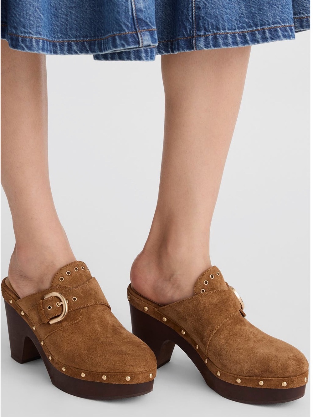Madewell Women’s The Wes
Suede Buckle Strap 2.5” Heel Clogs Size 9 NWB